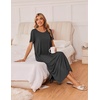 image:imageEkouaer Long Nightgowns for Women 3 Pack Night Gown Short Sleeve House Dress V Neck Lounge Dress Plus Size Sleep ShirtsBlackGreyBlue