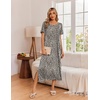 image:imageEkouaer Long Nightgowns for Women 3 Pack Night Gown Short Sleeve House Dress V Neck Lounge Dress Plus Size Sleep ShirtsBlackWine RedLeopard