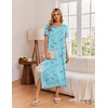 image:imageEkouaer Long Nightgowns for Women 3 Pack Night Gown Short Sleeve House Dress V Neck Lounge Dress Plus Size Sleep ShirtsGrey CoffeePurple StarBlue Butterfly