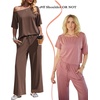 image:imageEkouaer Lounge Sets for Women Off ShoulderRight Short Sleeve Tops and Long Pants 2 Piece Set Summer Soft Matching OutfitBrown