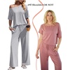 image:imageEkouaer Lounge Sets for Women Off ShoulderRight Short Sleeve Tops and Long Pants 2 Piece Set Summer Soft Matching OutfitLight Gray