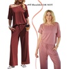 image:imageEkouaer Lounge Sets for Women Off ShoulderRight Short Sleeve Tops and Long Pants 2 Piece Set Summer Soft Matching OutfitWine Red