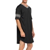 image:imageEkouaer Mens Nightshirt Comfy Nightwear BigampTall V Neck Short Sleeve Soft Loose Pajama Sleep ShirtBlack