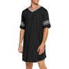 image:imageEkouaer Mens Nightshirt Comfy Nightwear BigampTall V Neck Short Sleeve Soft Loose Pajama Sleep ShirtBlack