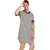image:imageEkouaer Mens Nightshirt Comfy Nightwear BigampTall V Neck Short Sleeve Soft Loose Pajama Sleep ShirtLight Grey