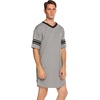 image:imageEkouaer Mens Nightshirt Comfy Nightwear BigampTall V Neck Short Sleeve Soft Loose Pajama Sleep ShirtLight Grey