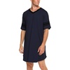 image:imageEkouaer Mens Nightshirt Comfy Nightwear BigampTall V Neck Short Sleeve Soft Loose Pajama Sleep ShirtNavy Blue