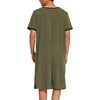 image:imageEkouaer Mens Nightshirt Nightwear Comfy BigampTall Short Sleeve Henley Sleep ShirtArmy Green
