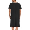 image:imageEkouaer Mens Nightshirt Nightwear Comfy BigampTall Short Sleeve Henley Sleep ShirtBlack