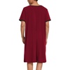 image:imageEkouaer Mens Nightshirt Nightwear Comfy BigampTall Short Sleeve Henley Sleep ShirtWine Red