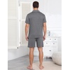 image:imageEkouaer Mens Pajamas Set Summer Short Sleeve Button Up Pjs 2 Piece Sleepwear with Pockets SXXXLGray