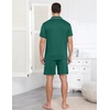 image:imageEkouaer Mens Pajamas Set Summer Short Sleeve Button Up Pjs 2 Piece Sleepwear with Pockets SXXXLGreen