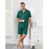 image:imageEkouaer Mens Pajamas Set Summer Short Sleeve Button Up Pjs 2 Piece Sleepwear with Pockets SXXXLGreen