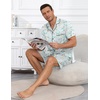 image:imageEkouaer Mens Pajamas Set Summer Short Sleeve Button Up Pjs 2 Piece Sleepwear with Pockets SXXXLLight Blue Cat Print