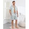image:imageEkouaer Mens Pajamas Set Summer Short Sleeve Button Up Pjs 2 Piece Sleepwear with Pockets SXXXLLight Blue Cat Print