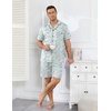 image:imageEkouaer Mens Pajamas Set Summer Short Sleeve Button Up Pjs 2 Piece Sleepwear with Pockets SXXXLLight Blue Cat Print