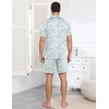 image:imageEkouaer Mens Pajamas Set Summer Short Sleeve Button Up Pjs 2 Piece Sleepwear with Pockets SXXXLLight Blue Cat Print