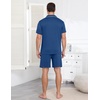 image:imageEkouaer Mens Pajamas Set Summer Short Sleeve Button Up Pjs 2 Piece Sleepwear with Pockets SXXXLNavy Blue