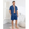 image:imageEkouaer Mens Pajamas Set Summer Short Sleeve Button Up Pjs 2 Piece Sleepwear with Pockets SXXXLNavy Blue