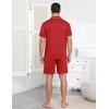 image:imageEkouaer Mens Pajamas Set Summer Short Sleeve Button Up Pjs 2 Piece Sleepwear with Pockets SXXXLRed