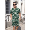 image:imageEkouaer Mens Pajamas Sets Shorts Soft Short Sleeve Pjs Summer Sleepwear Pants Casual Lounge Sets with PocketsCoconut Tree Green