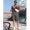 image:imageEkouaer Mens Pajamas Sets Shorts Soft Short Sleeve Pjs Summer Sleepwear Pants Casual Lounge Sets with PocketsGrey
