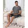 image:imageEkouaer Mens Pajamas Sets Shorts Soft Short Sleeve Pjs Summer Sleepwear Pants Casual Lounge Sets with PocketsGrey