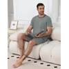 image:imageEkouaer Mens Pajamas Sets Shorts Soft Short Sleeve Pjs Summer Sleepwear Pants Casual Lounge Sets with PocketsSage Green