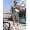 image:imageEkouaer Mens Pajamas Sets Shorts Soft Short Sleeve Pjs Summer Sleepwear Pants Casual Lounge Sets with PocketsSage Green