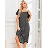 image:imageEkouaer Nightgowns for Women Bamboo Viscose House Dress Long Night Gowns Short Sleeve Sleepdress Soft Sleepwear S4XLDark Grey