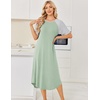 image:imageEkouaer Nightgowns for Women Bamboo Viscose House Dress Long Night Gowns Short Sleeve Sleepdress Soft Sleepwear S4XLLight Green