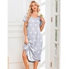image:imageEkouaer Nightgowns for Women Bamboo Viscose House Dress Long Night Gowns Short Sleeve Sleepdress Soft Sleepwear S4XLLight Grey Stars
