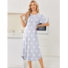 image:imageEkouaer Nightgowns for Women Bamboo Viscose House Dress Long Night Gowns Short Sleeve Sleepdress Soft Sleepwear S4XLLight Grey Stars