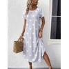 image:imageEkouaer Nightgowns for Women Bamboo Viscose House Dress Long Night Gowns Short Sleeve Sleepdress Soft Sleepwear S4XLLight Grey Stars
