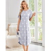 image:imageEkouaer Nightgowns for Women Bamboo Viscose House Dress Long Night Gowns Short Sleeve Sleepdress Soft Sleepwear S4XLLight Grey Stars