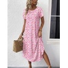 image:imageEkouaer Nightgowns for Women Bamboo Viscose House Dress Long Night Gowns Short Sleeve Sleepdress Soft Sleepwear S4XLPink Florals
