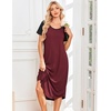 image:imageEkouaer Nightgowns for Women Bamboo Viscose House Dress Long Night Gowns Short Sleeve Sleepdress Soft Sleepwear S4XLRed