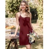 image:imageEkouaer Nightgowns for Women Bamboo Viscose Night Gown Sleeveless Sleep Dress Racerback Spaghetti Strap Chemise SleepwearDeep Red