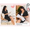 image:imageEkouaer Nightgowns for Women Button Down Sleep Shirts Short Sleeve Night Shirts V Neck Sleepwear Boyfriend Pajama DressBlack