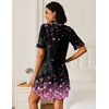 image:imageEkouaer Nightgowns for Women Button Down Sleep Shirts Short Sleeve Night Shirts V Neck Sleepwear Boyfriend Pajama DressCherry Blossoms