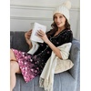 image:imageEkouaer Nightgowns for Women Button Down Sleep Shirts Short Sleeve Night Shirts V Neck Sleepwear Boyfriend Pajama DressCherry Blossoms
