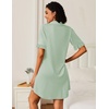 image:imageEkouaer Nightgowns for Women Button Down Sleep Shirts Short Sleeve Night Shirts V Neck Sleepwear Boyfriend Pajama DressLight Green
