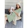 image:imageEkouaer Nightgowns for Women Button Down Sleep Shirts Short Sleeve Night Shirts V Neck Sleepwear Boyfriend Pajama DressLight Green