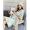image:imageEkouaer Nightgowns for Women Button Down Sleep Shirts Short Sleeve Night Shirts V Neck Sleepwear Boyfriend Pajama DressLight Green Floral