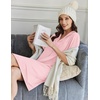 image:imageEkouaer Nightgowns for Women Button Down Sleep Shirts Short Sleeve Night Shirts V Neck Sleepwear Boyfriend Pajama DressPink