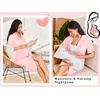 image:imageEkouaer Nightgowns for Women Button Down Sleep Shirts Short Sleeve Night Shirts V Neck Sleepwear Boyfriend Pajama DressPink