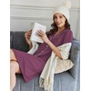 image:imageEkouaer Nightgowns for Women Button Down Sleep Shirts Short Sleeve Night Shirts V Neck Sleepwear Boyfriend Pajama DressPurple