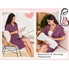 image:imageEkouaer Nightgowns for Women Button Down Sleep Shirts Short Sleeve Night Shirts V Neck Sleepwear Boyfriend Pajama DressPurple