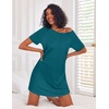 image:imageEkouaer Nightgowns for Women Cotton Night Gown 3 Pack Sleep Shirts Short Sleeve Nightshirt Soft Sleepwear NightdressBlackNavy BlueBlue Green