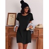 image:imageEkouaer Nightgowns for Women Cotton Night Gown 3 Pack Sleep Shirts Short Sleeve Nightshirt Soft Sleepwear NightdressBlackNavy BlueBlue Green